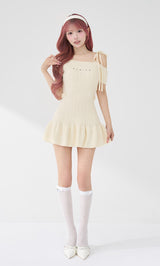 【F-L】IVO ロゴケーブルワンショルニットミニワンピース Darich ロゴケーブルワンショルニットミニワンピース – Darich