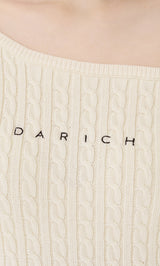 Uhr ケーブルワンショルダートップス ロゴケーブルワンショルニットミニワンピース – Darich