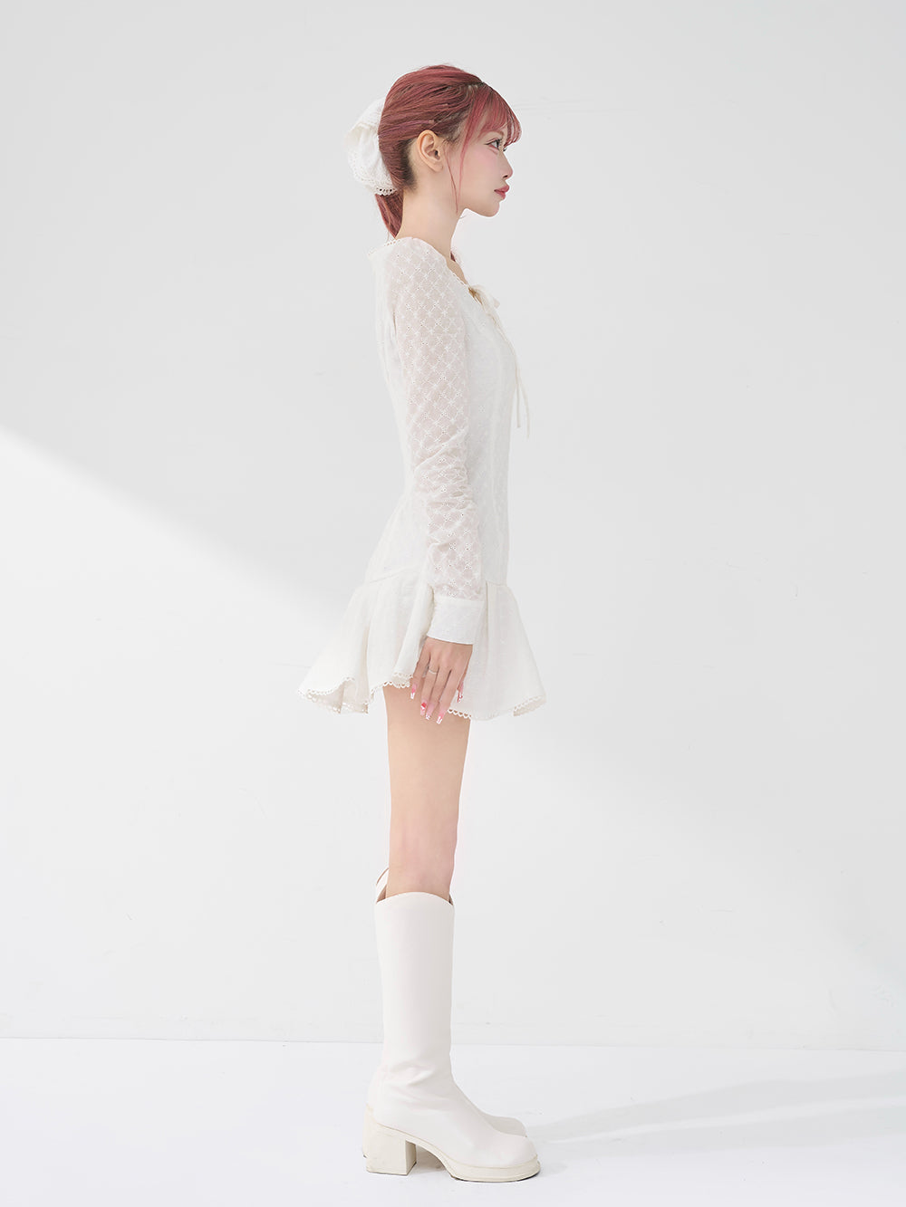 モデル：158cm（着用サイズ：FREE　着用カラー：WHT）