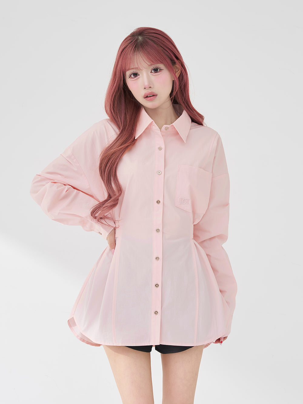 ウエストマークビッグシャツ - pnk