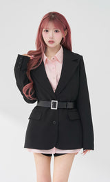 モデル：158cm（着用サイズ：S　着用カラー：BLK）