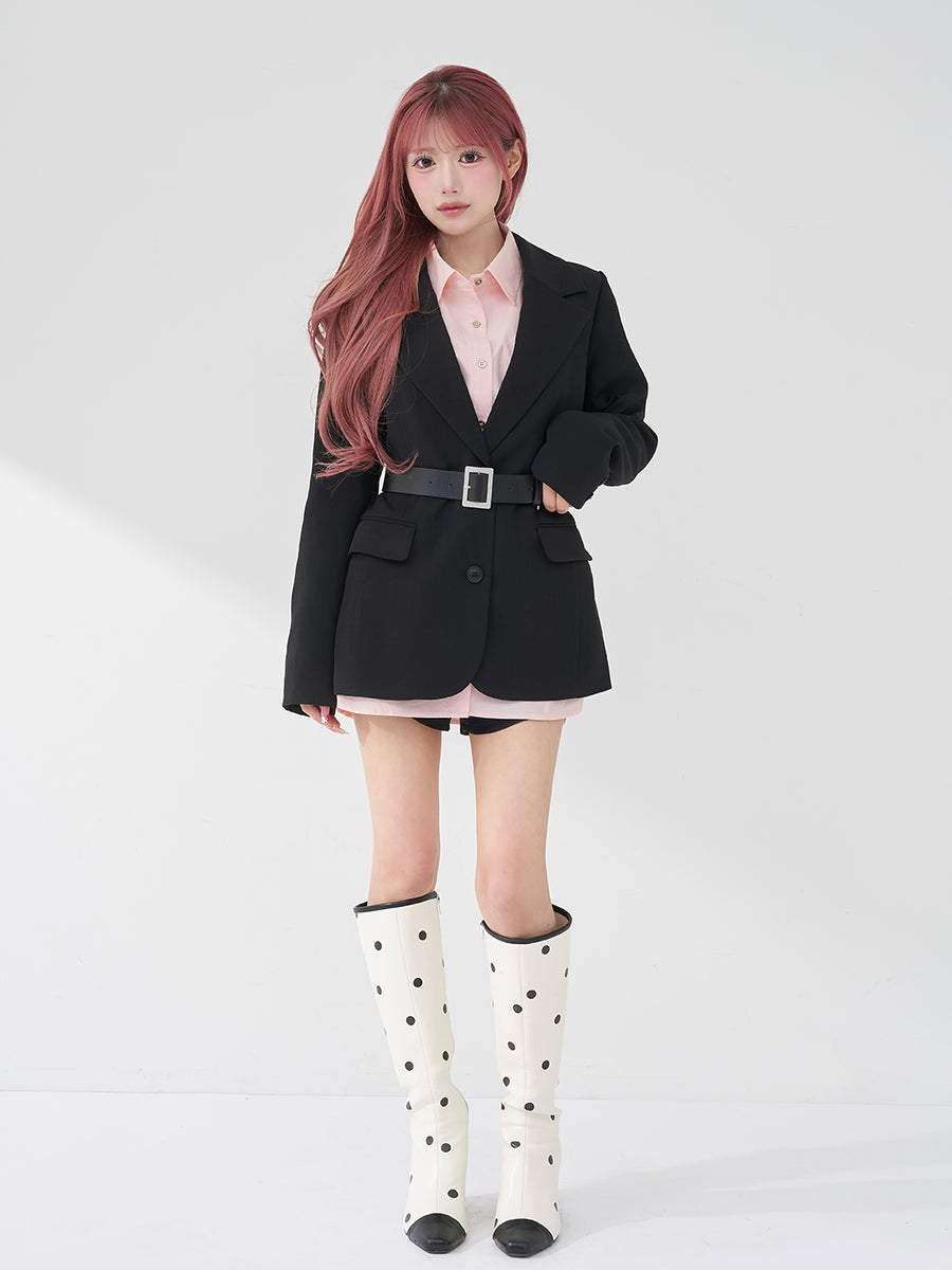 モデル：158cm（着用サイズ：S　着用カラー：BLK）