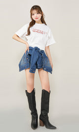 モデル：158cm（着用サイズ：FREE　着用カラー：WHT）