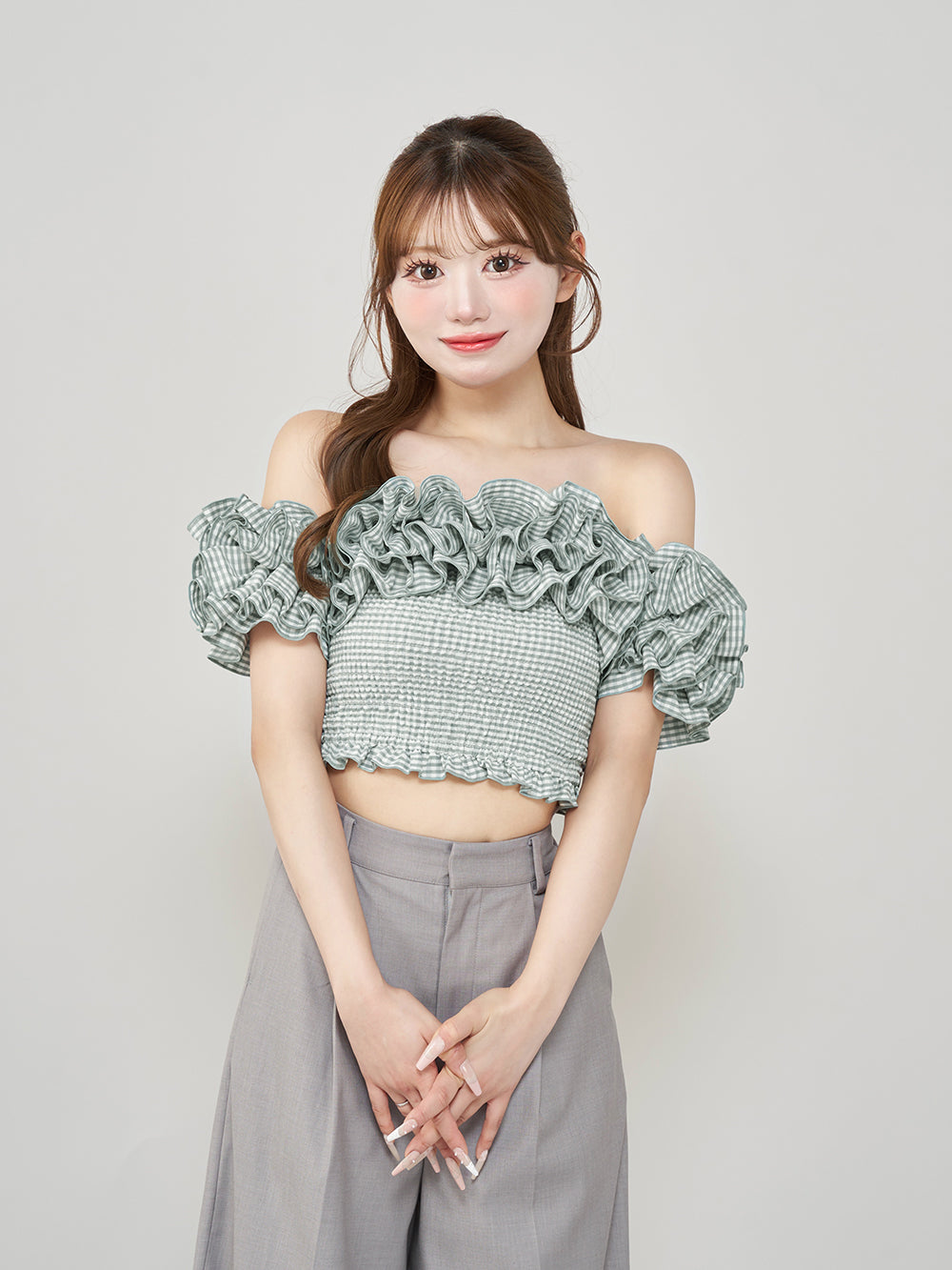 モデル：158cm（着用サイズ：FREE　着用カラー：MNT）