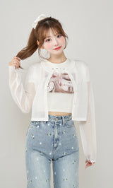 モデル：158cm（着用サイズ：FREE　着用カラー：WHT）