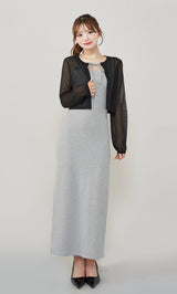 モデル：158cm（着用サイズ：FREE　着用カラー：BLK）