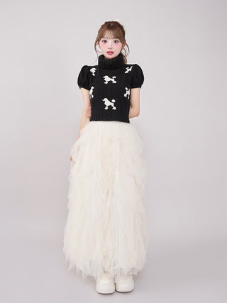 モデル：158cm（着用サイズ：FREE　着用カラー：BLK)