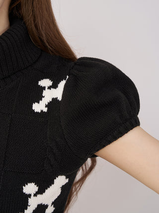 モデル：158cm（着用サイズ：FREE　着用カラー：BLK)
