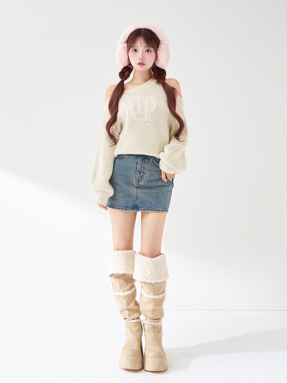 ケーブルロゴアシメニットトップス – Darich (ダーリッチ)