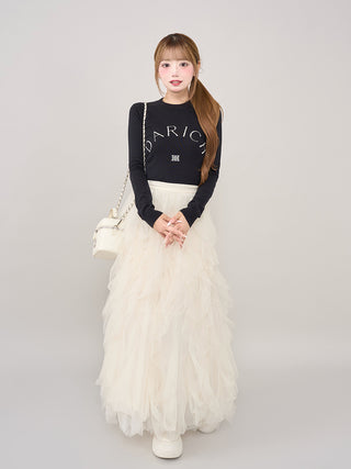 モデル：158cm（着用サイズ：FREE　着用カラー：BLK）