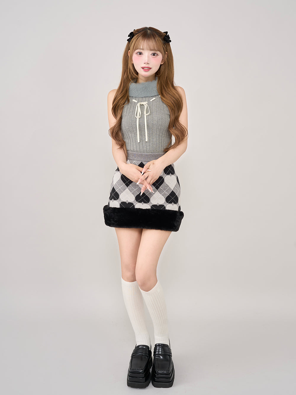 モデル：158cm（着用サイズ：FREE　着用カラー：GRY）