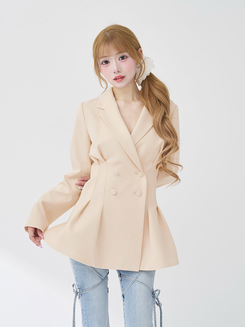 モデル：158cm（着用サイズ：FREE　着用カラー：IVO）