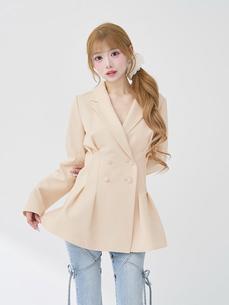 Panel Design Silhouette Peplum Jacket