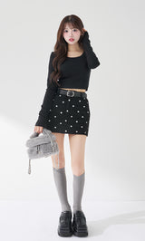 モデル：158cm（着用サイズ：FREE　着用カラー：BLK）