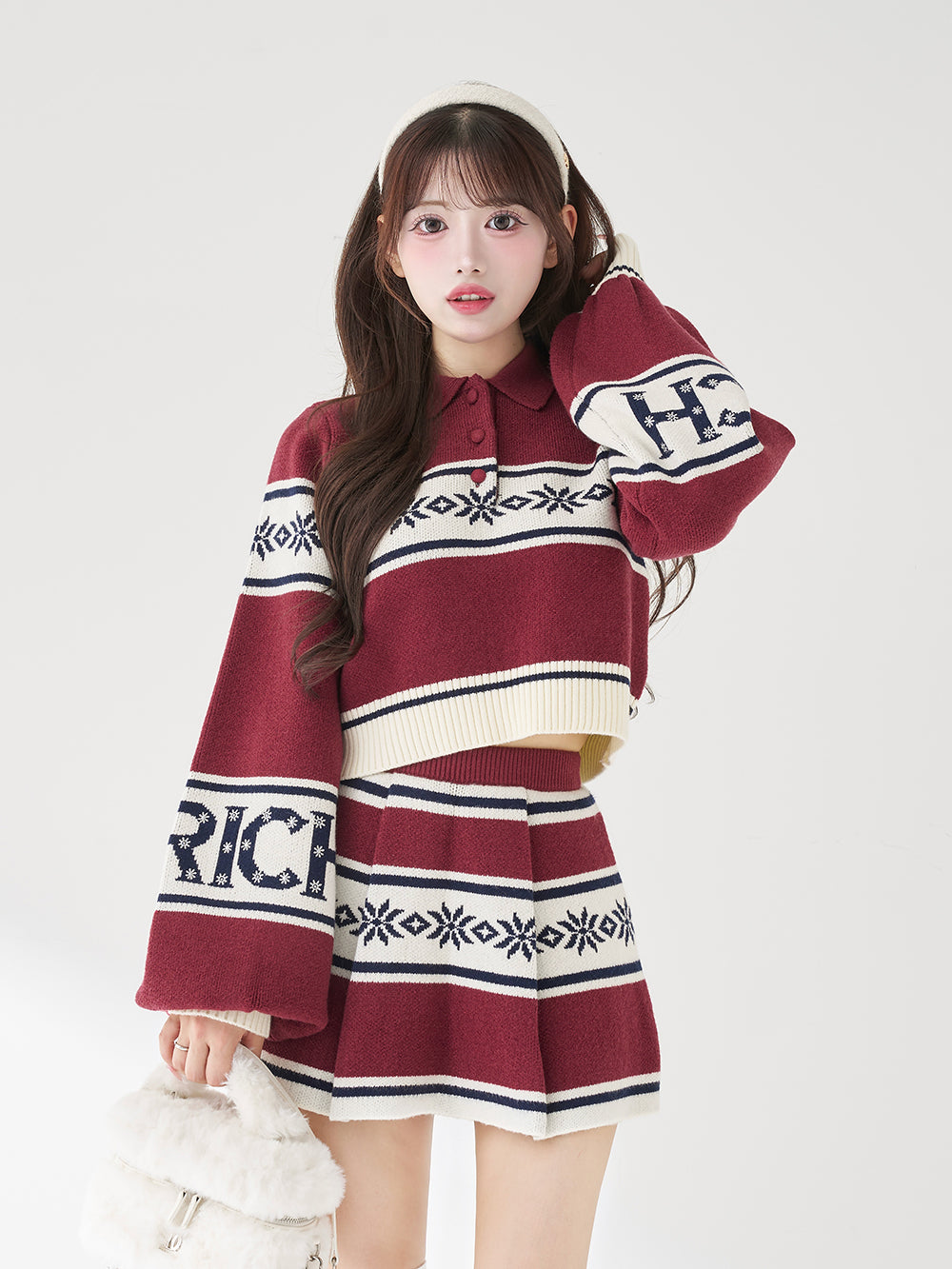 スノーパターンラメニットセットアップ - brd