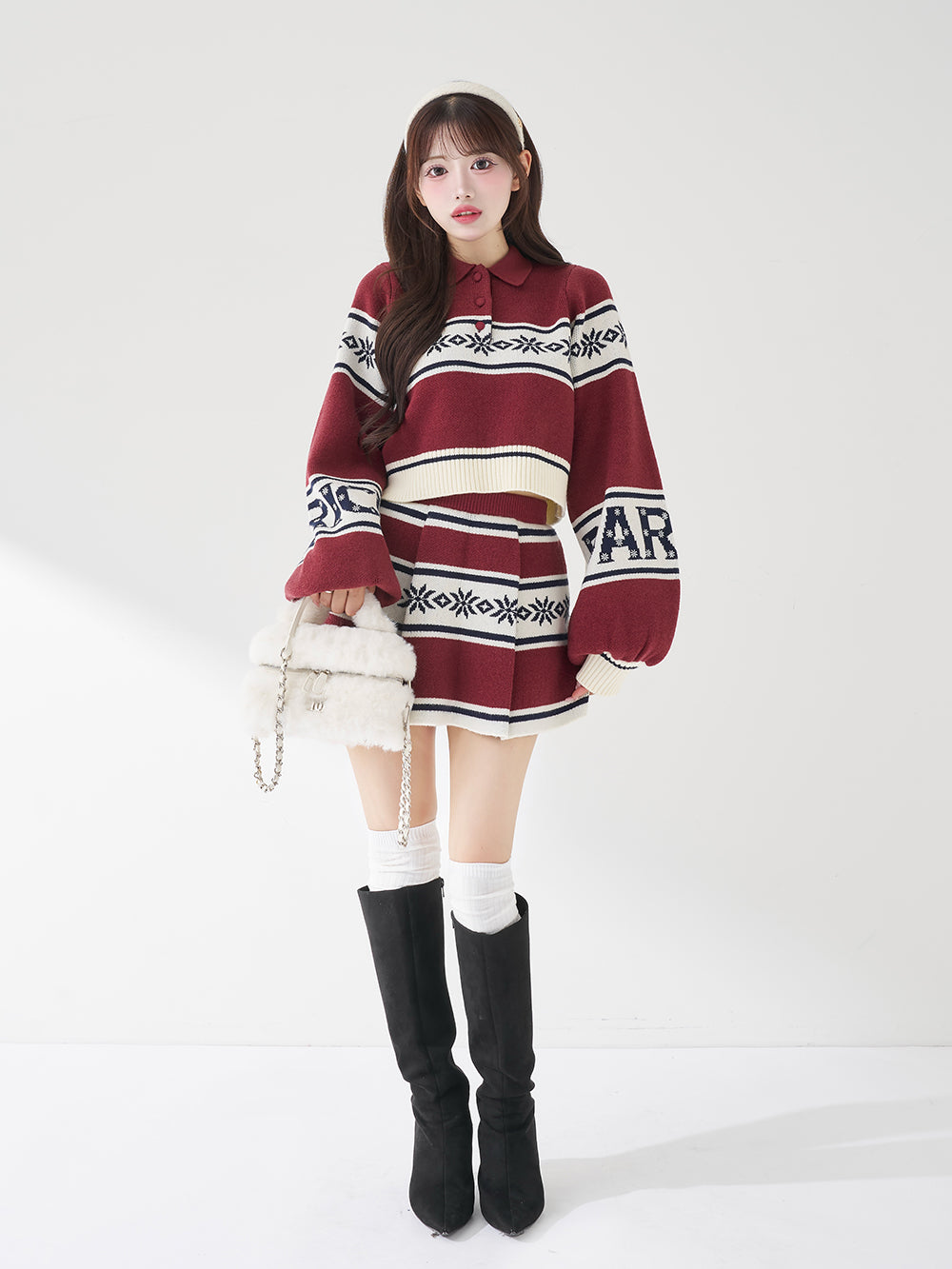 モデル：158cm（着用サイズ：FREE　着用カラー：BRD）