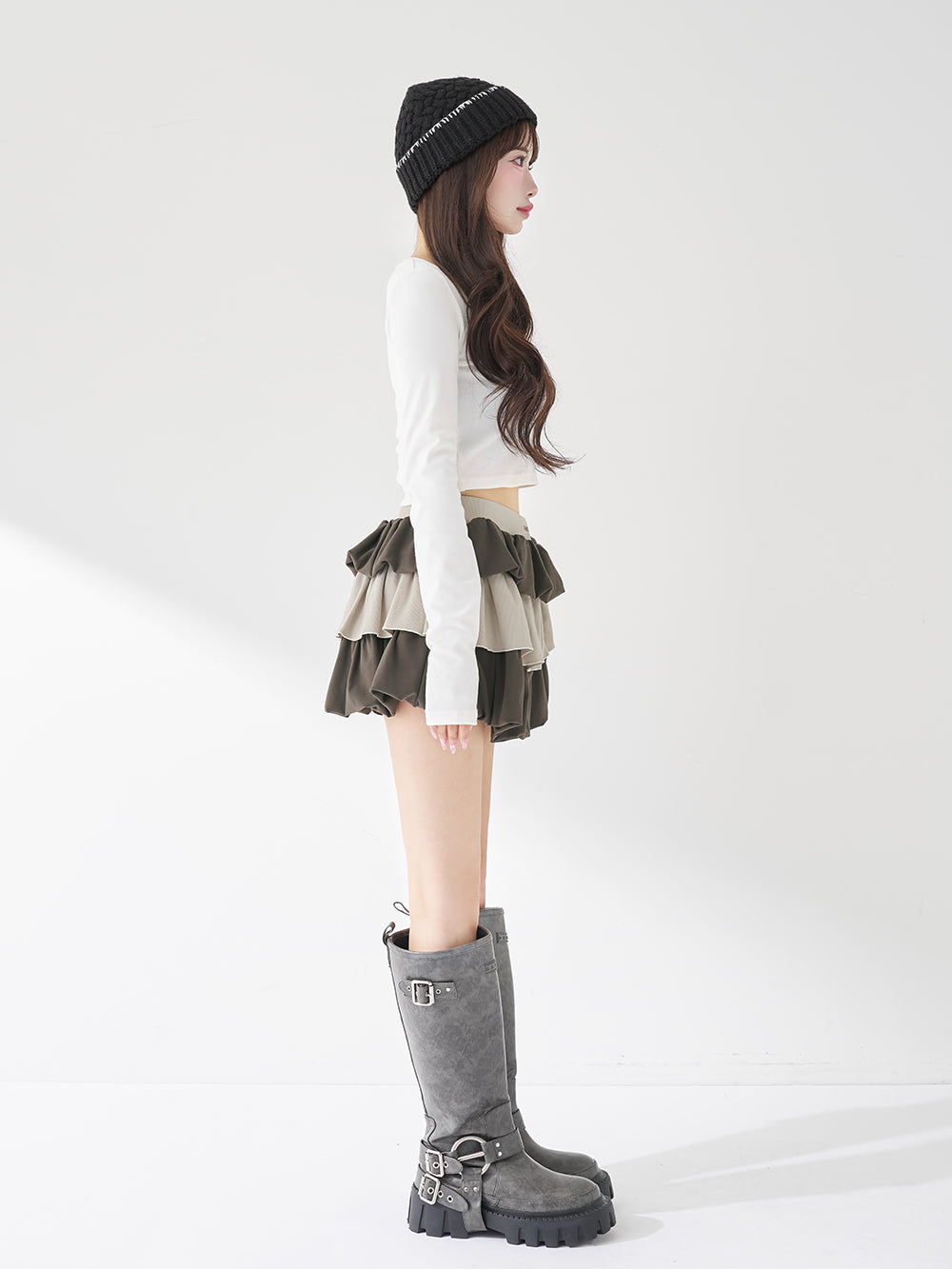 モデル：158cm（着用サイズ：FREE　着用カラー：C-GRY）