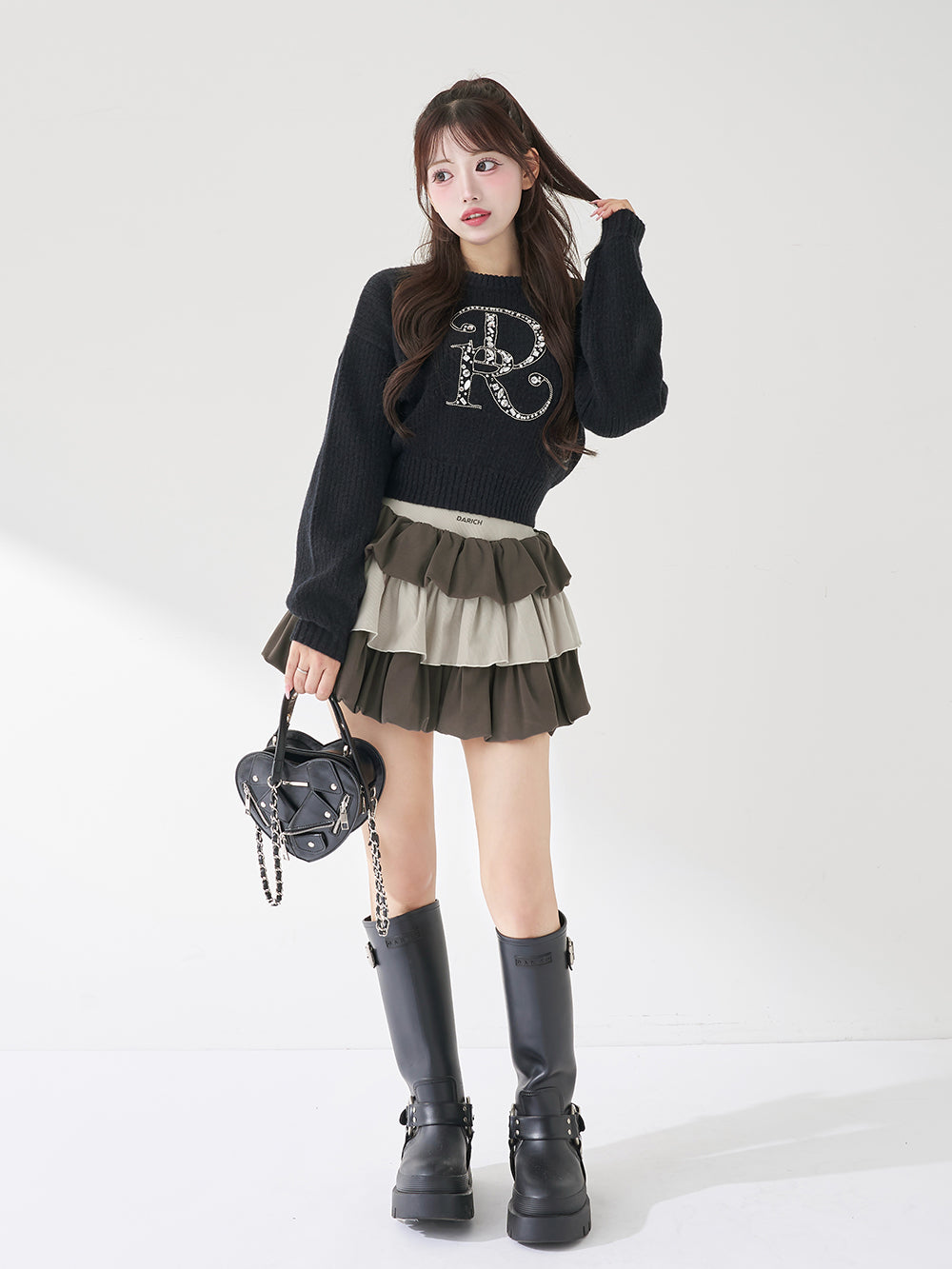 モデル：158cm（着用サイズ：FREE　着用カラー：C-GRY）