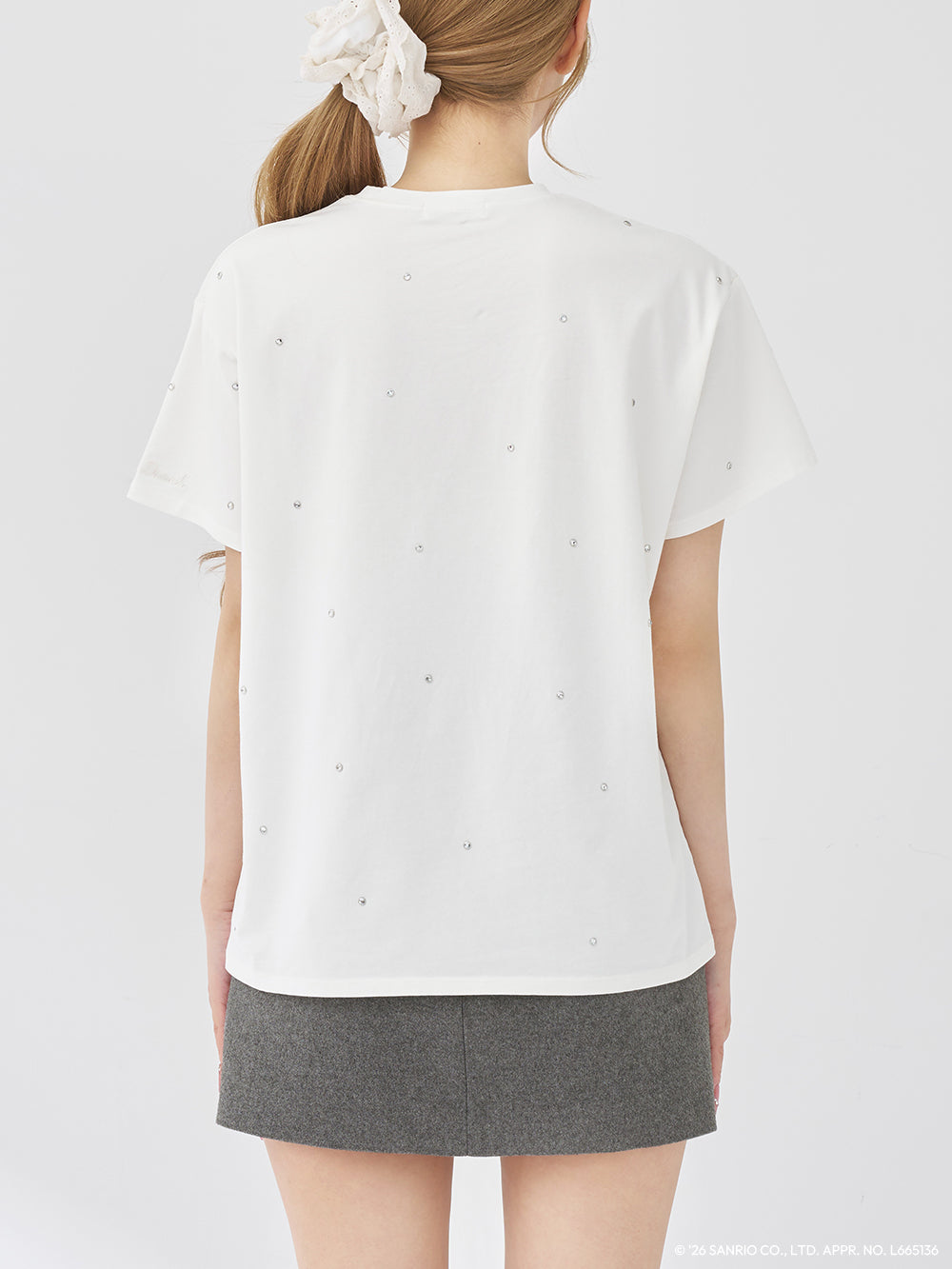 Hello DarichキルティングアップリケビジューTシャツ