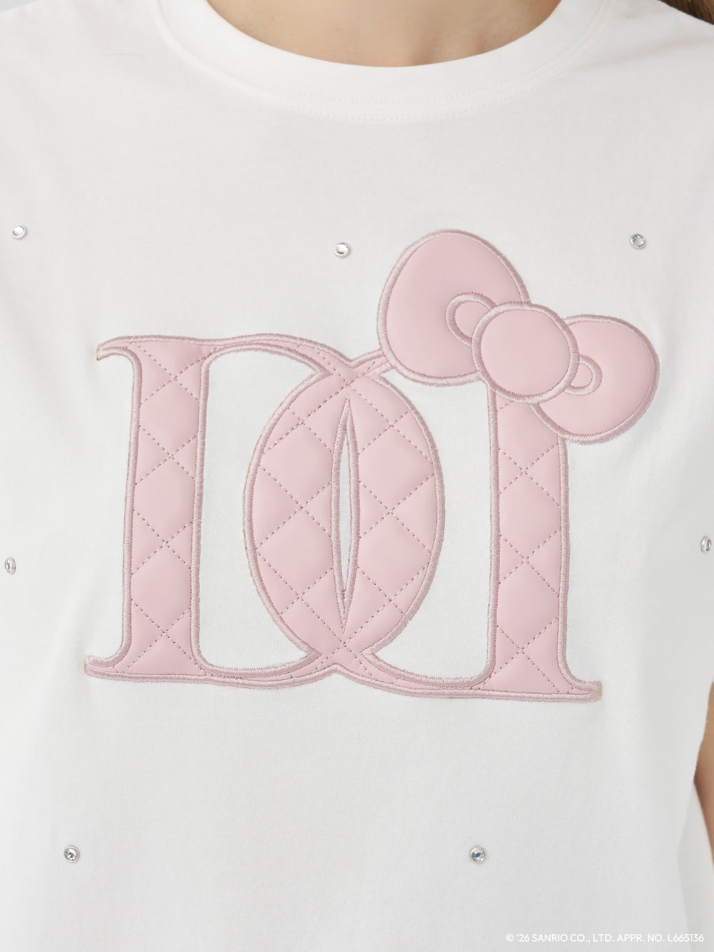 Hello DarichキルティングアップリケビジューTシャツ