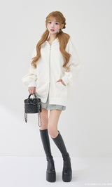 モデル：158cm（着用サイズ：FREE　着用カラー：WHT）