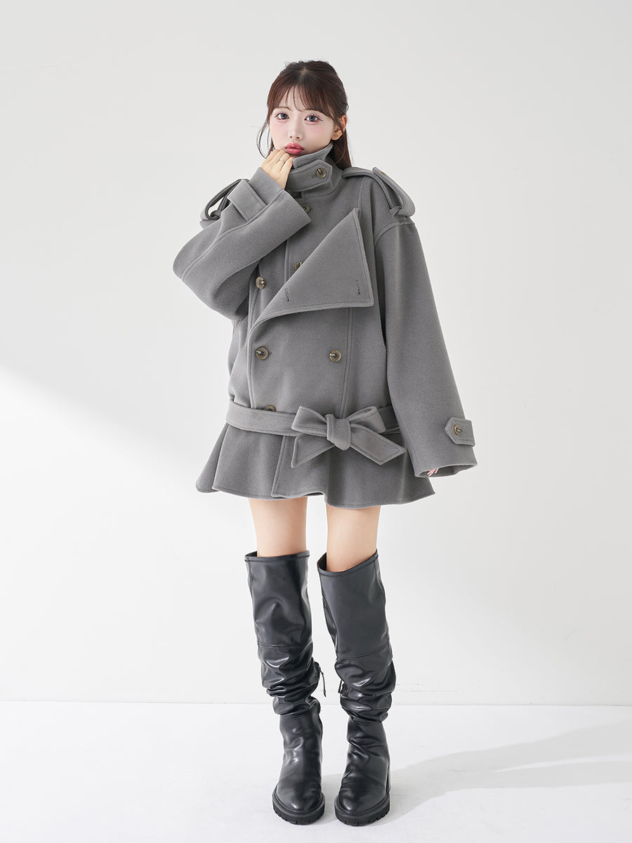 モデル：158cm（着用サイズ：FREE　着用カラー：GRY）