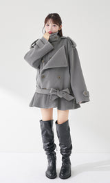 モデル：158cm（着用サイズ：FREE　着用カラー：GRY）