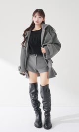 モデル：158cm（着用サイズ：FREE　着用カラー：GRY）