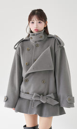 モデル：158cm（着用サイズ：FREE　着用カラー：GRY）