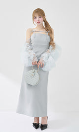 モデル：158cm（着用サイズ：FREE　着用カラー：SAX）