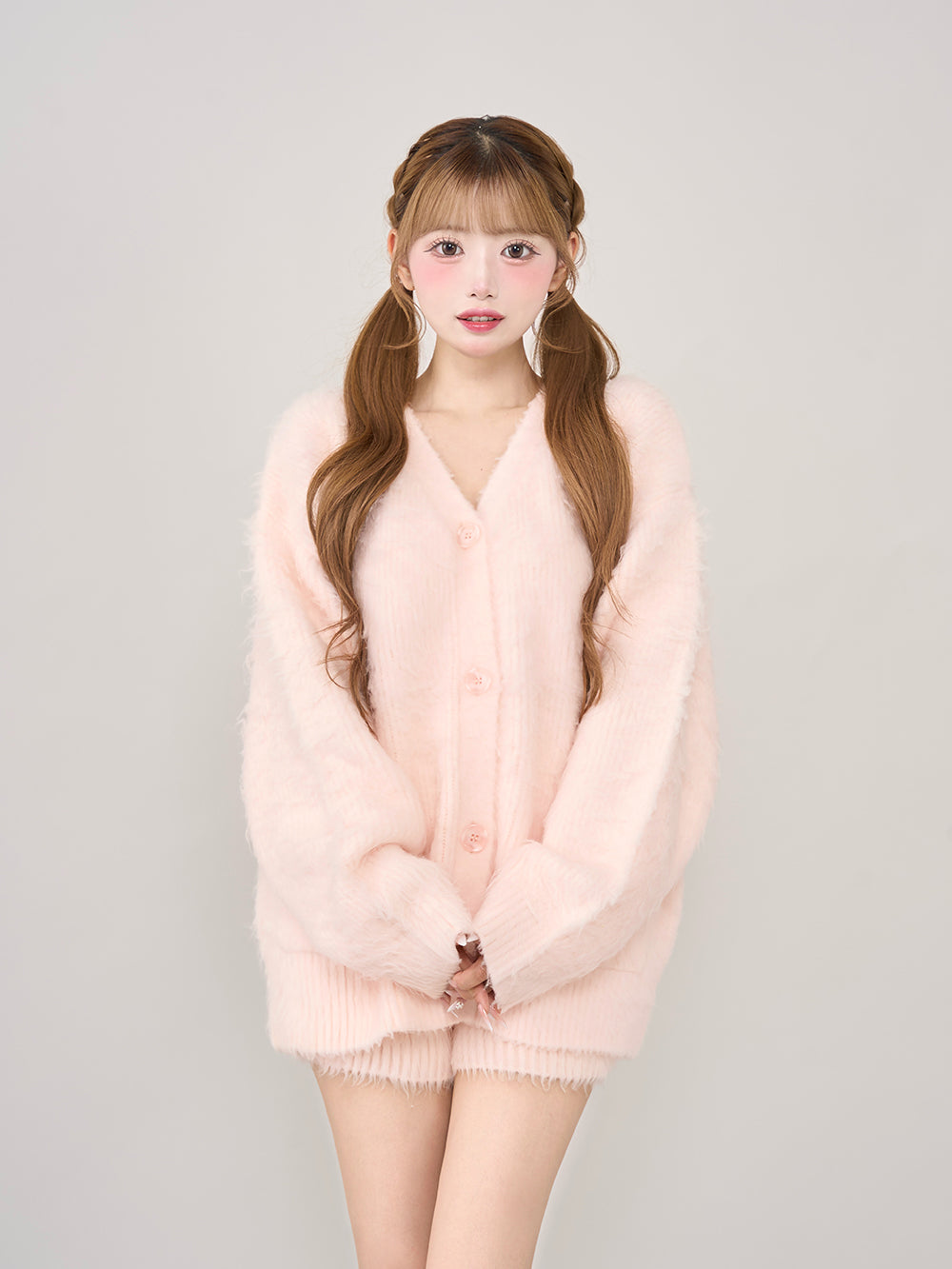 ヘアリーニットセットアップ - pnk