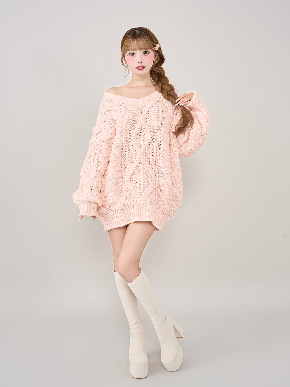 モデル：158cm（着用サイズ：FREE　着用カラー：PNK）