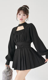 モデル：158cm（着用サイズ：FREE　着用カラー：BLK）