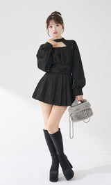 モデル：158cm（着用サイズ：FREE　着用カラー：BLK）