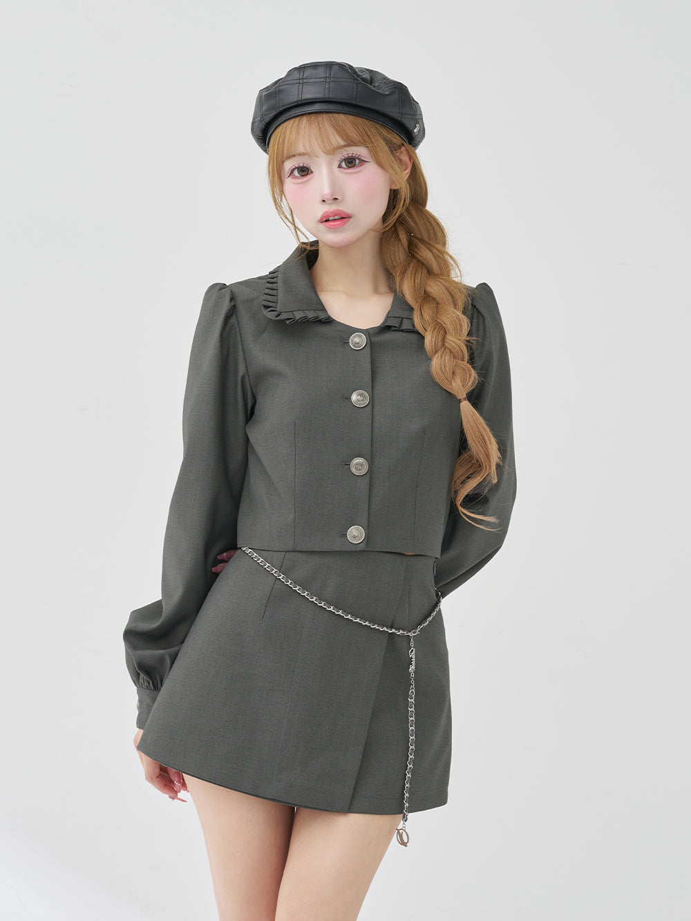 モデル：158cm（着用サイズ：S　着用カラー：GRY）