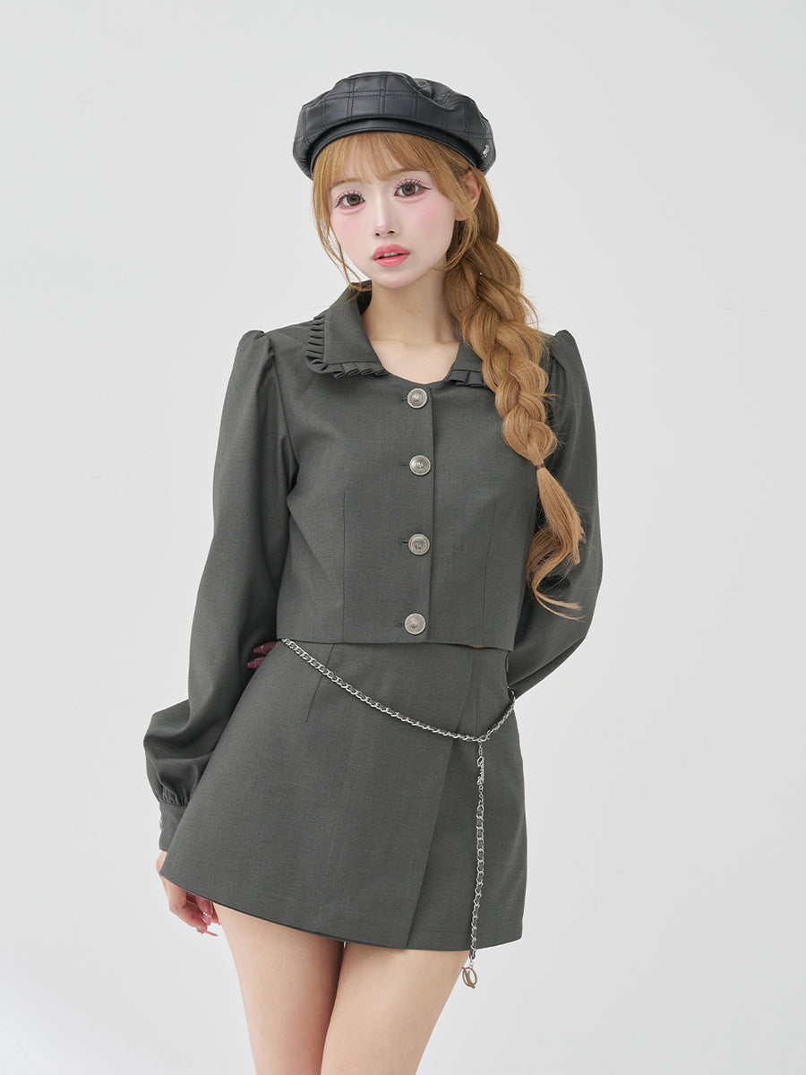 モデル：158cm（着用サイズ：S　着用カラー：GRY）