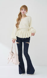 モデル：158cm（着用サイズ：FREE　着用カラー：WHT）