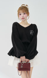 モデル：158cm（着用サイズ：FREE　着用カラー：BLK）