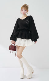 モデル：158cm（着用サイズ：FREE　着用カラー：BLK）