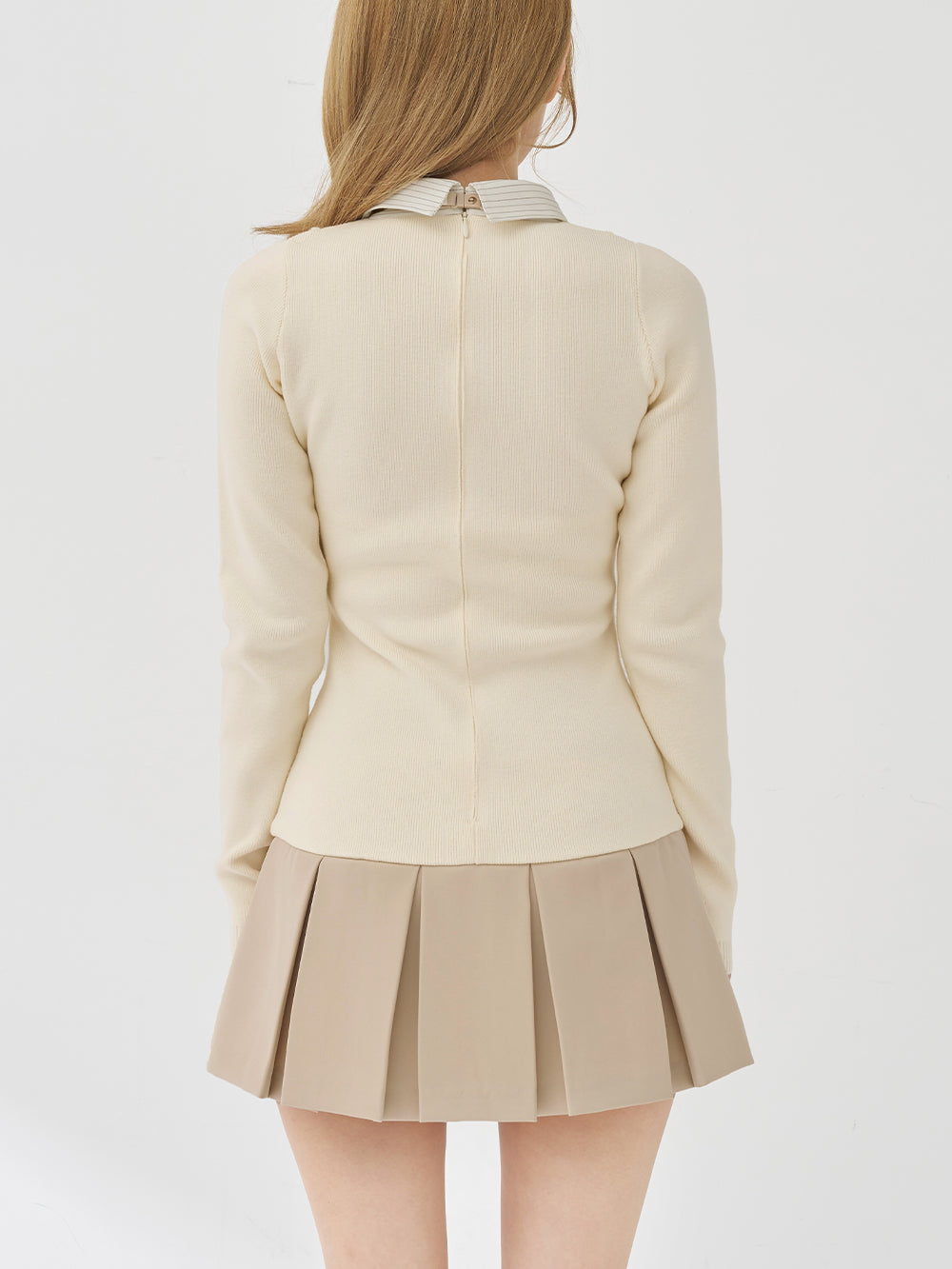 Tie-Neck Shirt-Style Knit Mini Dress – Darich