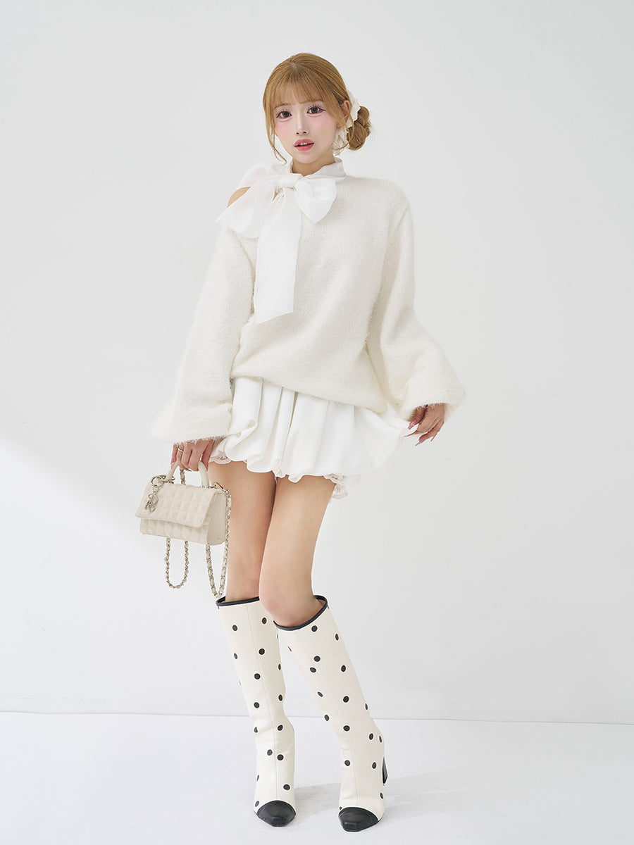 モデル：158cm（着用サイズ：FREE　着用カラー：WHT）