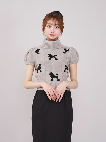 Poodle Silhouette Knit Top