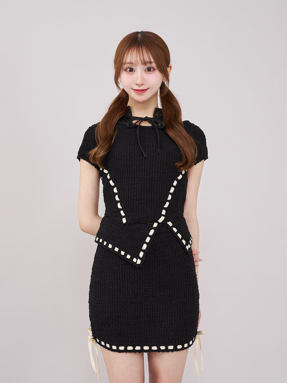 モデル：157cm（着用サイズ：FREE　着用カラー：BLK）