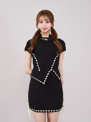 モデル：157cm（着用サイズ：FREE　着用カラー：BLK）