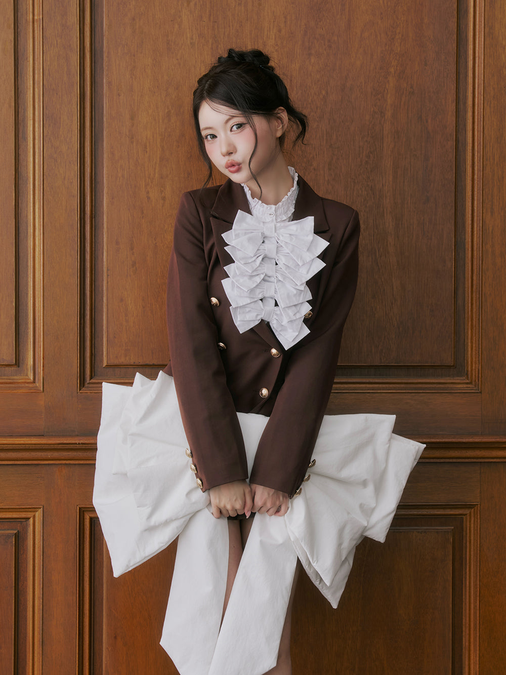 モデル：164cm（着用サイズ：FREE　着用カラー：WHT）
