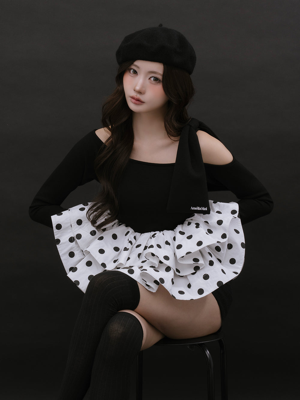 モデル：164cm（着用サイズ：FREE　着用カラー：DOT）