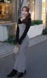 モデル：156cm（着用サイズ：FREE　着用カラー：BLK）