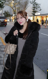 モデル：156cm（着用サイズ：FREE　着用カラー：BLK）