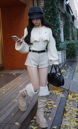 モデル：158cm（着用サイズ：FREE　着用カラー：IVO）