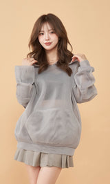 モデル：158cm（着用サイズ：FREE　着用カラー：GRY）